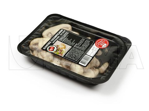 Gesneden champignons verpakt met thermoformer