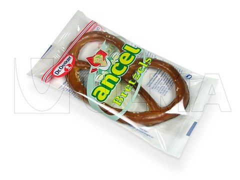 Bretzel verpakt in flow pack wrapper