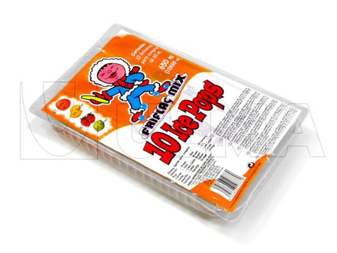 Snoepjes verpakt op dieptrekmachine met rigide folie