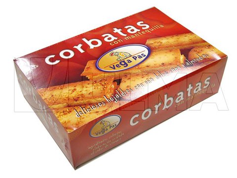 Doos koekjes verpakt in krimpfolie met flowpacker