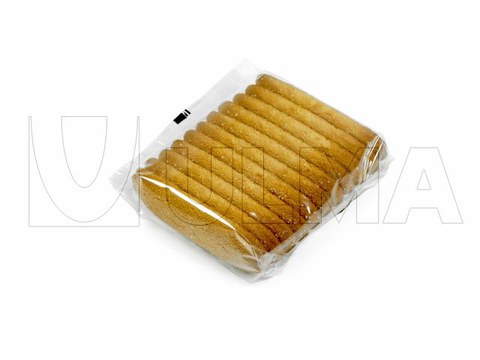 Koekjes verpakt op flow pack machine (hffs)