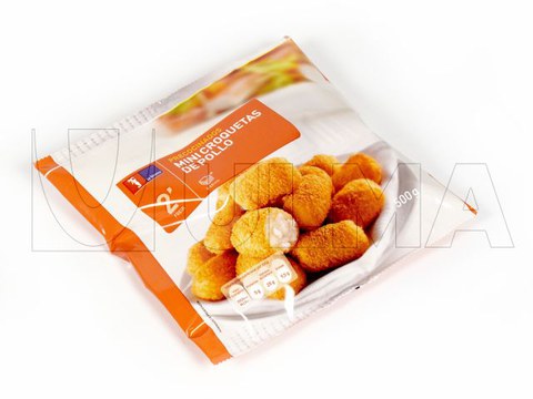Bevroren kroketten met VFFS machine verpakt in gelamineerde en LDPE folie