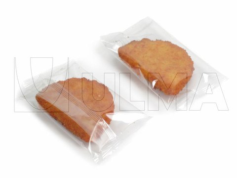 Cordon bleu en croques verpakt in flow pack wrapper.