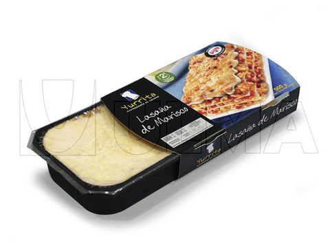 Lasagne verpakt met traysealer