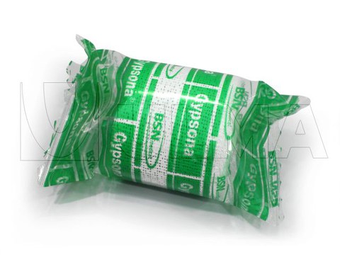 Verband verpakt in flow pack wrapper (HFFS)