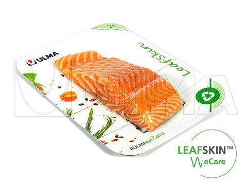 Zalm verpakt in Leafskin(TM) met traysealer