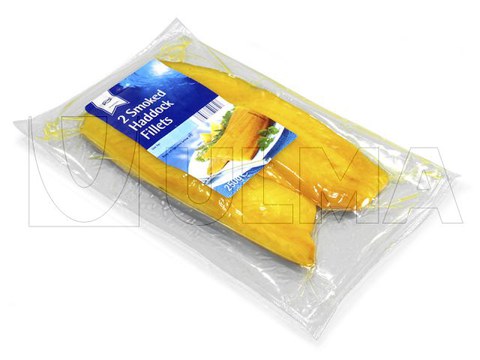 Gerookte visfilets vacuüm verpakt in flexibele folie met thermoformer