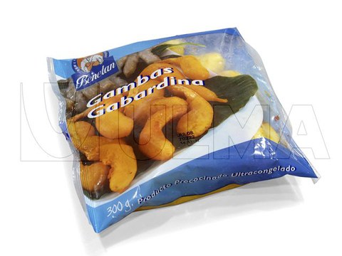 Gefrituurde garnalen verticaal verpakt met VFFS machine