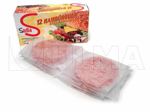 Bevroren hamburgers in Flowpack (HFFS)
