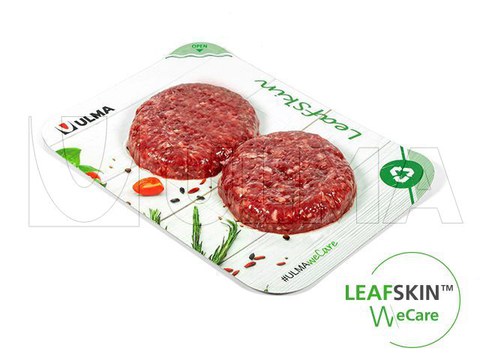 Hamburgers verpakt in Leafskin(TM) met traysealer