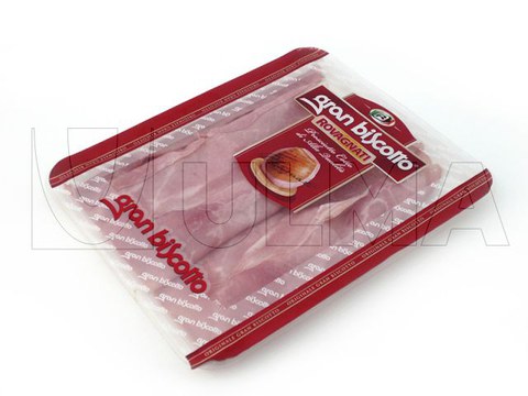 Plakken ham MAP verpakt met traysealer